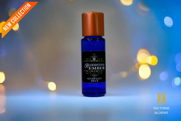5ml Slender Blue glass bottle with small insert/orifice/dropper and copper twist lid