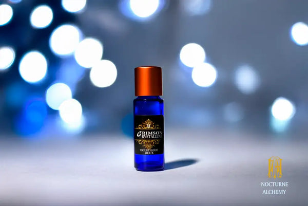 5ml Slender Blue glass bottle with small insert/orifice/dropper and copper twist lid