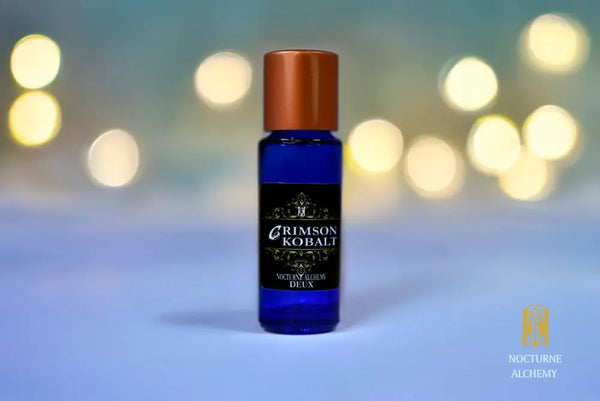 5ml Slender Blue glass bottle with small insert/orifice/dropper and copper twist lid