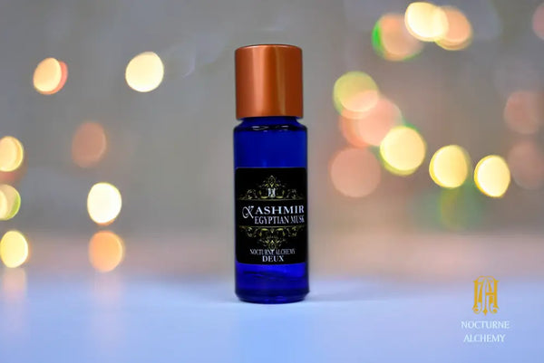5ml Slender Blue glass bottle with small insert/orifice/dropper and copper twist lid
