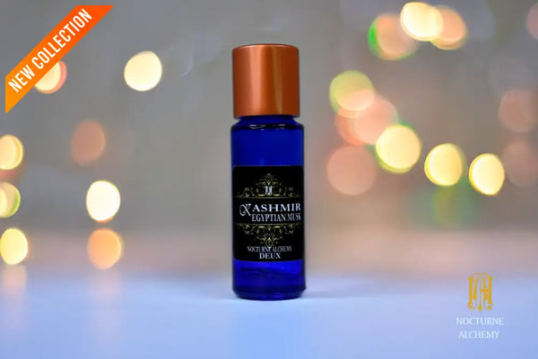 5ml Slender Blue glass bottle with small insert/orifice/dropper and copper twist lid