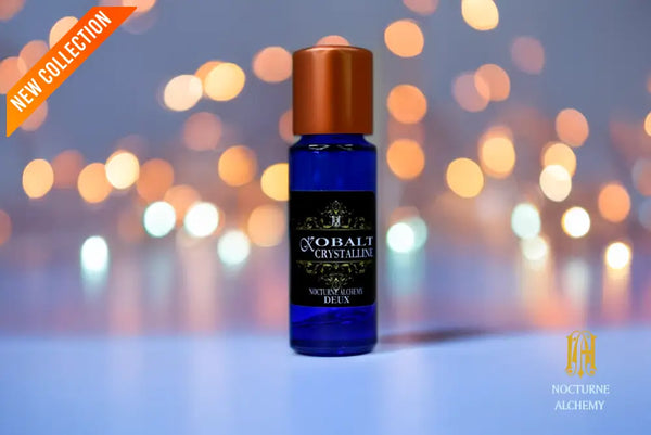 5ml Slender Blue glass bottle with small insert/orifice/dropper and copper twist lid