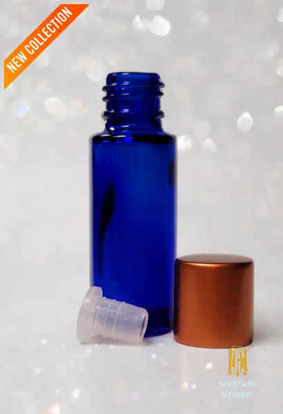 Photo of 5ml Slender blue, copper screw lid and insert dropper