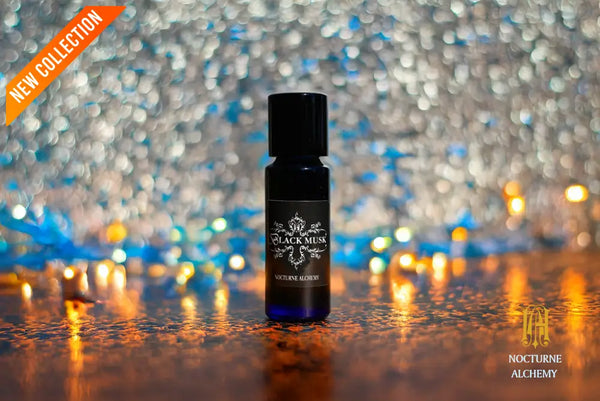 5ml slender blue with insert/dropper and black metal twist lid