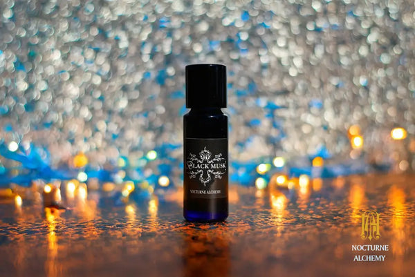 5ml slender blue with insert/dropper and black metal twist lid