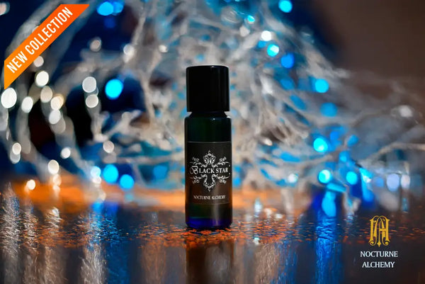 5ml slender blue with insert/dropper and black metal twist lid