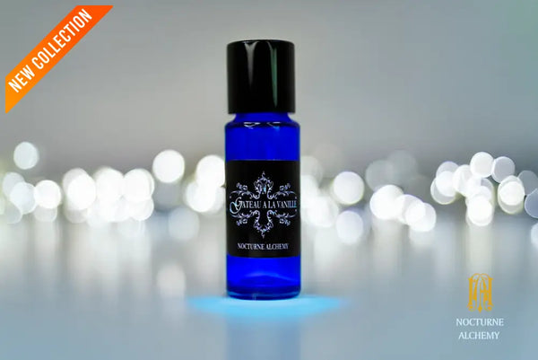 5ml slender blue with insert/dropper and black metal twist lid