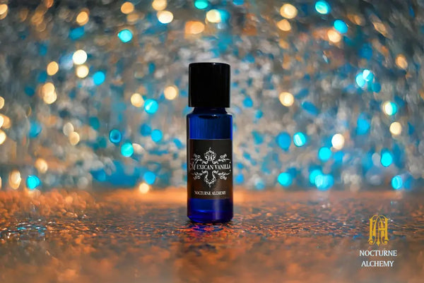 5ml slender blue with insert/dropper and black metal twist lid