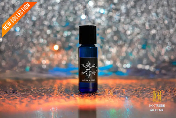 5ml slender blue with insert/dropper and black metal twist lid
