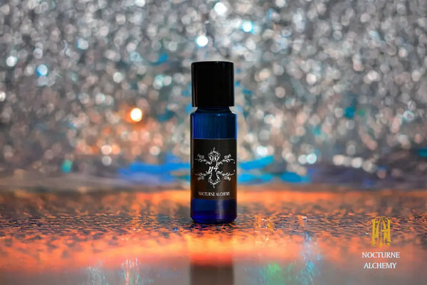 5ml slender blue with insert/dropper and black metal twist lid