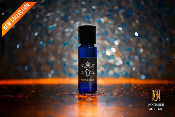 5ml slender blue with insert/dropper and black metal twist lid