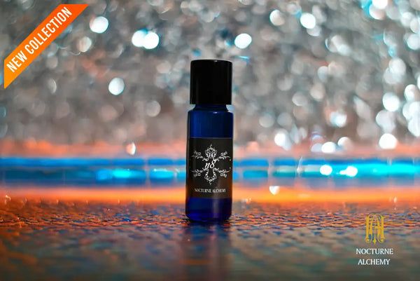 5ml slender blue with insert/dropper and black metal twist lid