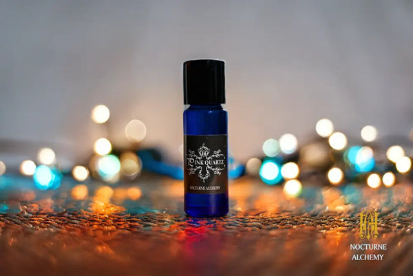 5ml slender blue with insert/dropper and black metal twist lid