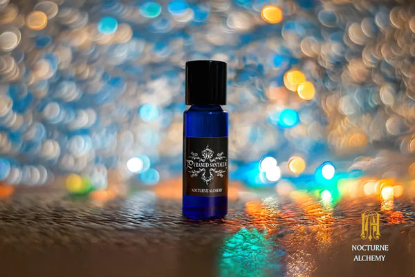 5ml slender blue with insert/dropper and black metal twist lid