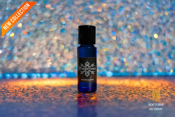 5ml slender blue with insert/dropper and black metal twist lid