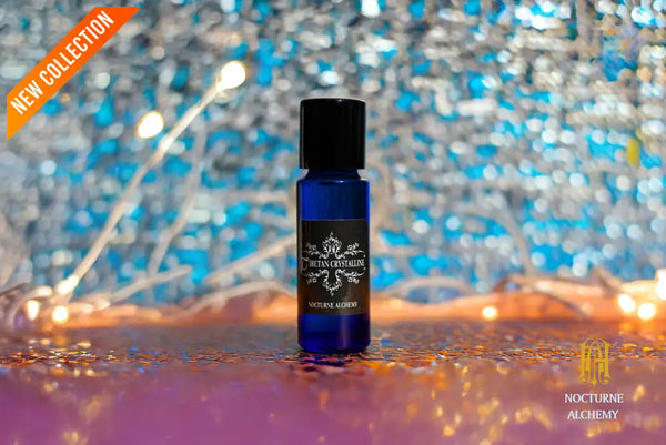 5ml slender blue with insert/dropper and black metal twist lid
