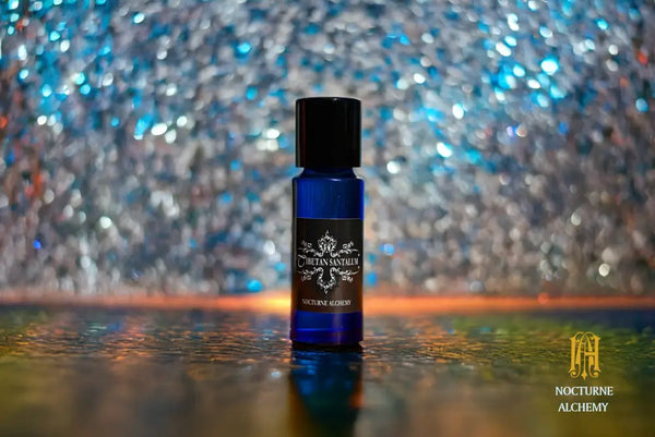 5ml slender blue with insert/dropper and black metal twist lid