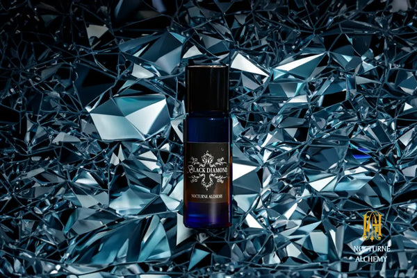 5ml Slender Blue bottle with insert dropper and black screw lid. Black Diamond