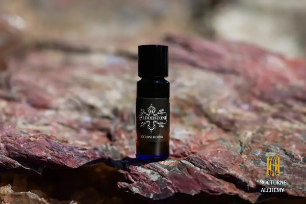 5ml Slender Blue bottle with insert dropper and black screw lid. Bloodstone