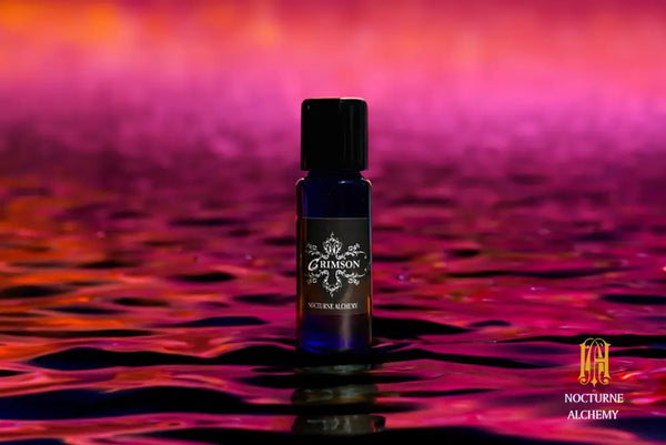 5ml Slender Blue bottle with insert dropper and black screw lid. Crimson