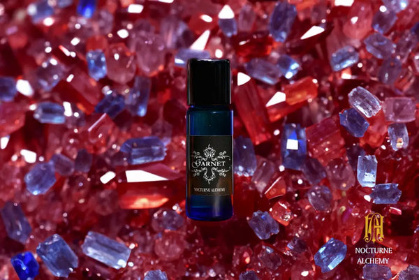 5ml Slender Blue bottle with insert dropper and black screw lid. Garnet