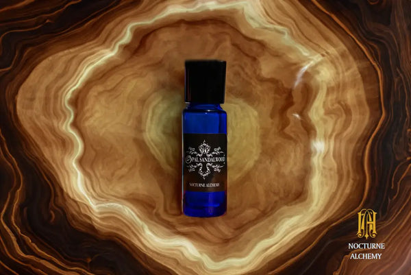 5ml Slender Blue bottle with insert dropper and black screw lid. NEW Opal Sandawood