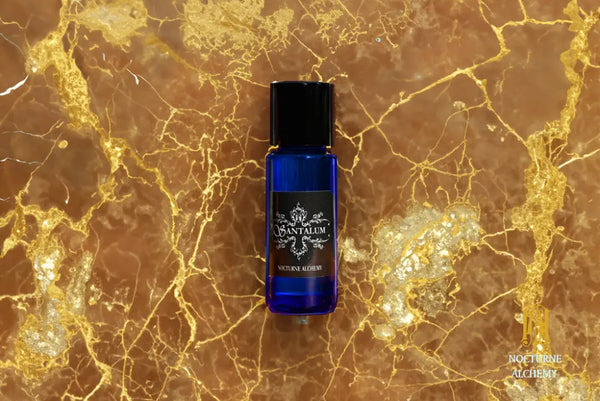 5ml Slender Blue bottle with insert dropper and black screw lid. Santalum