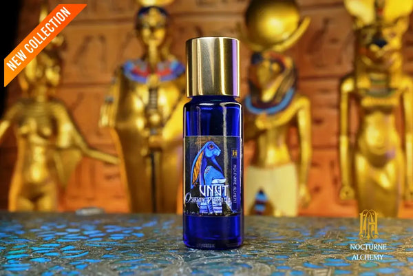 5ml slender blue bottle with dropper and golden twist lid