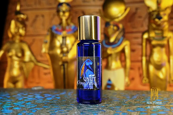 5ml slender blue bottle with dropper and golden twist lid