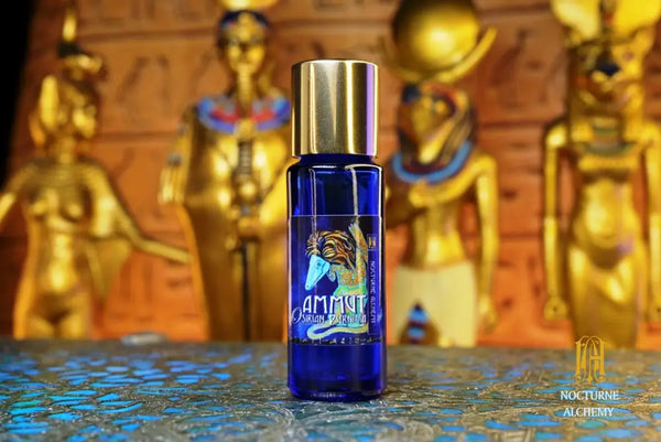 5ml slender blue bottle with dropper and golden twist lid