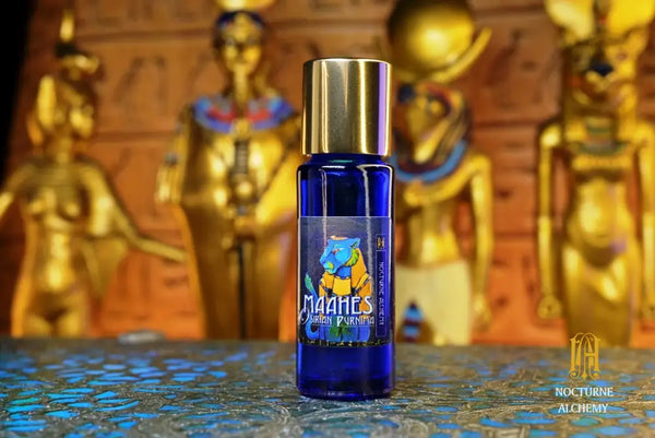 5ml slender blue bottle with dropper and golden twist lid